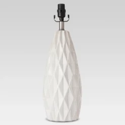 Faceted Ceramic Large Lamp Base White - Threshold -Decor House GUEST 7b2627e8 f8a0 414b 98d0 40d1edd56162