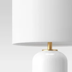 Large Assembled Rounded Cylinder Glass Table Lamp (Includes LED Light Bulb) White - Threshold™ -Decor House GUEST 816bed6f 7dc5 4bde b4d2 bc89c9eb7158