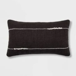 Embroidered Thin Line Lumbar Throw Pillow - Threshold™ -Decor House GUEST 83519d45 3b50 42e9 acdb 2aa37482f1a7