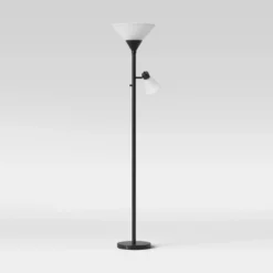 Mother Daughter Torchiere Floor Lamp Black With Glass Shade - Threshold™: Metal Body, ETL Listed, Dimmable -Decor House GUEST 839ee090 2ce6 4bfc 9dfe 742ef637c7f8