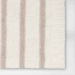 Cozy Feathery Knit Border Striped Throw Blanket - Threshold™ -Decor House GUEST 840d0204 f466 451f aa6f cf9ab12d4704