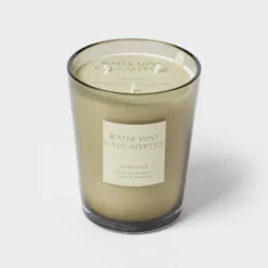 Colored Vase Glass With Dustcover Watermint And Eucalyptus Candle Green - Threshold™ -Decor House GUEST 8583e514 219c 427d 837a db7f3589ab6c