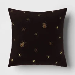 Beaded And Embroidered Spider Cotton Velvet Square Halloween Throw Pillow Gold/Black - Threshold™ -Decor House GUEST 891d3cbe 0901 4273 a738 eb8b67384ac9