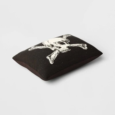 Oversize Skull And Crossbones Woven Cotton Lumbar Halloween Throw Pillow Black - Threshold™ 4 Oversize Skull And Crossbones Woven Cotton Lumbar Halloween Throw Pillow Black - Threshold™ - Image 2