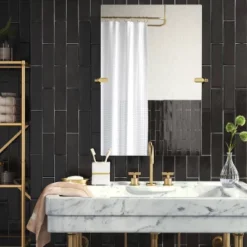 20" X 30" Frameless Rectangular Pivot Mirror Brass - Threshold™