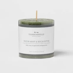 Pillar Candle Water Mint & Eucalyptus Green - Threshold™ -Decor House GUEST 8b43be9b f4ec 4c35 b3ce 982c31b51eaa