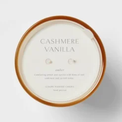 Colored Vase Glass With Dustcover Cashmere Vanilla Candle Ivory - Threshold™ -Decor House GUEST 8d091c5b bbc5 49dc 9739 323e5f4d7b9f