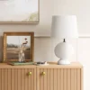 Ceramic Geo Table Lamp With Tapered Shade Off-White (Includes LED Light Bulb) - Threshold™ -Decor House GUEST 8dab0a57 8432 441f b743 d893a5a19567