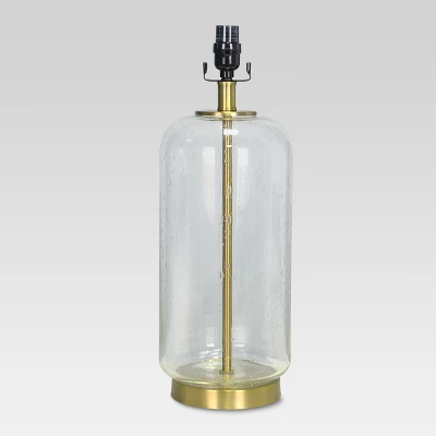 Bubble Glass With Brass Detail Large Lamp Base Clear Includes Energy Efficient Light Bulb - Threshold™ 4 Bubble Glass With Brass Detail Large Lamp Base Clear Includes Energy Efficient Light Bulb - Threshold™ - Image 2