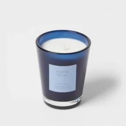 Colored Vase Glass With Dustcover Marine Moss Candle Blue - Threshold™ -Decor House GUEST 92ed5d27 7850 40ae bc3d 182e0d599d8a