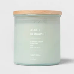 Glass Jar Aloe And Bergamot Candle Green - Threshold™ -Decor House GUEST 9e0c4894 3c8b 4edb 8151 c9146810ec29