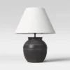 21.25"x17" Large Ceramic Table Lamp Black - Threshold™: Embossed Detail, No Assembly Required -Decor House GUEST 9e2cb615 6ea4 4001 942b 2042251b2356