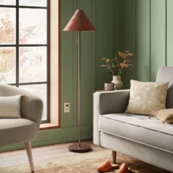 Floor Lamp With Leather Shade Brown - Threshold™ -Decor House GUEST 9e9445ec cce6 4c4a af1f 1d4fea480f2f