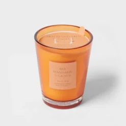 Colored Vase Glass With Dustcover Mandarin & Guava Candle Orange - Threshold™ -Decor House GUEST 9f988ff2 f7e8 43cd b34a c5d7f14ae156