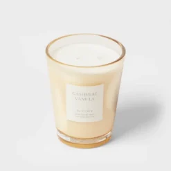 Colored Vase Glass With Dustcover Cashmere Vanilla Candle Ivory - Threshold™ -Decor House GUEST a291dce8 08cb 4de3 9d0d fe8765311b91