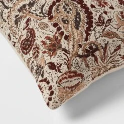 18"x18" Traditional Paisley Square Decorative Pillow Beige/Brown - Threshold™ 7 18"x18" Traditional Paisley Square Decorative Pillow Beige/Brown - Threshold™ -Decor House GUEST a351eb38 e079 493a 9f13 2085eb146f31