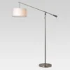 Cantilever Floor Lamp Nickel (Includes LED Light Bulb) - Threshold™: Adjustable, Swing Arm, ETL Listed