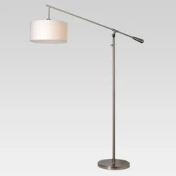 Cantilever Floor Lamp Nickel (Includes LED Light Bulb) - Threshold™: Adjustable, Swing Arm, ETL Listed