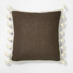Woven Frame Square Throw Pillow With Side Tassels - Threshold™ Designed With Studio McGee -Decor House GUEST a8365913 19e8 419f a2c5 db9cc4be5f56