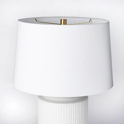 24"x16" Ceramic Assembled Table Lamp White - Threshold™ Designed With Studio McGee: Ribbed Design, Dimmable, UL Listed 5 24"x16" Ceramic Assembled Table Lamp White - Threshold™ Designed With Studio McGee: Ribbed Design, Dimmable, UL Listed - Image 3