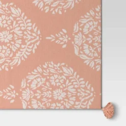 Medallion Jacquard Knit Throw Blanket With Tassels Coral - Threshold™ -Decor House GUEST a8d7f35a b530 4bc3 b6fe cf2779e7f715