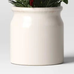 Artificial Plant Small Mixed Greenery And Poinsettia Arrangement - Threshold™ -Decor House GUEST a9053a0b a30d 4a80 8590 df35b1f76a81