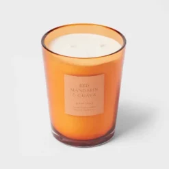 Colored Vase Glass With Dustcover Mandarin & Guava Candle Orange - Threshold™ -Decor House GUEST aa27f146 dfa7 4f00 a5e8 351ea0849844