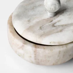 5" Round Marble Box Natural - Threshold™ Designed With Studio McGee -Decor House GUEST aac9742d 2c89 42a2 9e0c e033398249fd