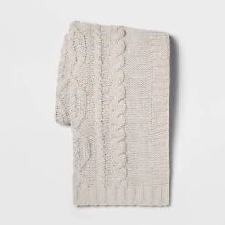 Cable Knit Chenille Throw Blanket - Threshold -Decor House GUEST aca2865a dcc5 4732 8e26 c7e2a1b173ac