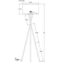 59"x18.5" Modern Tripod Floor Lamp Natural - Threshold™: Linen Shade, Metal Body, ETL Listed, 3-Way Switch -Decor House GUEST af2274ab cf92 46af 9c12 476a0f182fd4