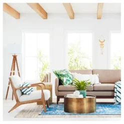 60"x16" Tripod Floor Lamp Oak Tone Wooden Finish - Threshold™: Elegant Standing Lighting, 3-Way Switch, UL Listed -Decor House GUEST b186c1da ecf2 4f12 8b8d 1b1894f1a5c5 1