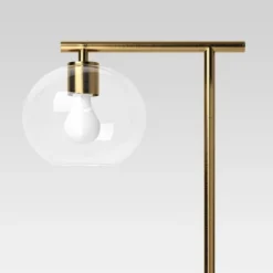 Brass Floor Lamp With Glass Shade - Threshold™: Modern Standing Light, ETL Listed, Metal Body -Decor House GUEST b20a9257 830a 4577 9d91 7edf2e209db0