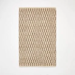 Checkered Stripe Rug Brown - Threshold™ Designed With Studio McGee -Decor House GUEST b2864ce6 6869 48dc 80bf 0c1c5704bc0f