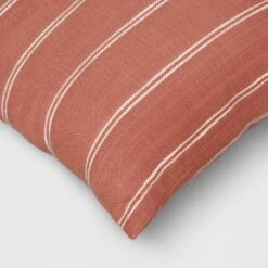 2pk Square Cotton Woven Stripe Throw Pillows Rust/Ivory- Threshold™ -Decor House GUEST b36d28b6 9dac 4c2a b02d 25b62fec5d1f