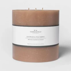 Pillar Ashwood And Palo Santo Candle Tan - Threshold™ -Decor House GUEST b374870b abe9 419f bde3 5d591c854d2a