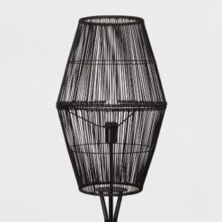 Diamond Tripod Floor Lamp Black With Rattan Shade (Includes LED Light Bulb) - Threshold™: Nautical Standing Illumination 10 Diamond Tripod Floor Lamp Black With Rattan Shade (Includes LED Light Bulb) - Threshold™: Nautical Standing Illumination -Decor House GUEST b5b86704 5c2b 4f5e 9a3c adb1ee13aa6b