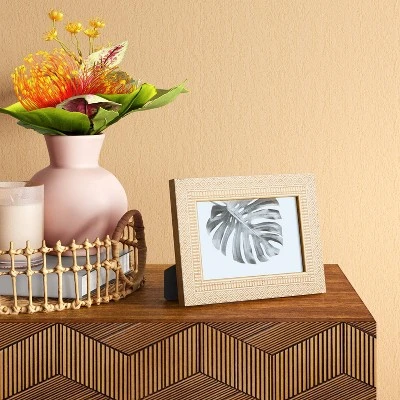 4" X 6" Global Diamond Table Frame Natural/White - Threshold™ 3 4" X 6" Global Diamond Table Frame Natural/White - Threshold™