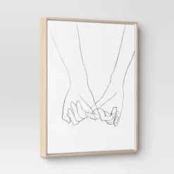 (Set Of 2) 16" X 20" Hands Framed Canvas - Threshold™: Modern Wall Art, Vertical Orientation, Sawtooth Back -Decor House GUEST b65dc3e8 10a5 47d8 baa6 4ef436a05510