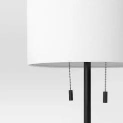 Reeded Metal Stick Lamp With Dual Socket Black (Includes LED Light Bulb) - Threshold™ -Decor House GUEST b7442996 e33d 4f96 9677 a48d42ef5a1d