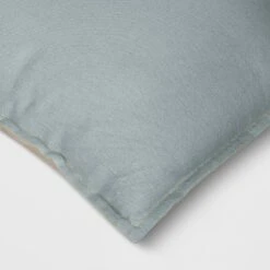 Square Linen Reversible Throw Pillow With Flange And Contrast Neutral/Green - Threshold™ -Decor House GUEST b9ebd226 c55b 4c32 84c8 1f9ffcae67d6