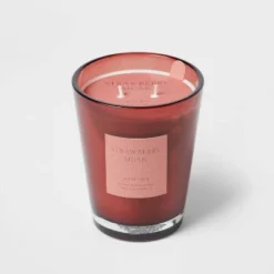 Colored Vase Glass With Dustcover Strawberry Musk Candle Red - Threshold™ -Decor House GUEST bff6ffbf c36a 4e82 a556 ba31fee10532