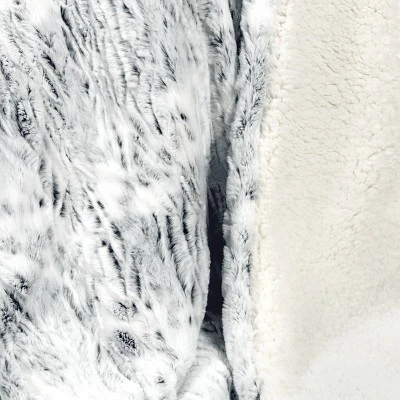 Tipped Snow Leopard Faux Fur Reversible Throw Blanket - Threshold™ 6 Tipped Snow Leopard Faux Fur Reversible Throw Blanket - Threshold™ - Image 4