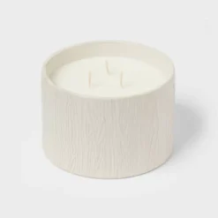 Textured Straight Side Ceramic Vanilla Pumpkin Candle White - Threshold™ -Decor House GUEST c83f7ca8 e5f6 4819 98d2 08162f587614