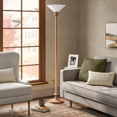 Torchiere Floor Lamp Natural Brown - Threshold™ 4 Torchiere Floor Lamp Natural Brown - Threshold™ - Image 2