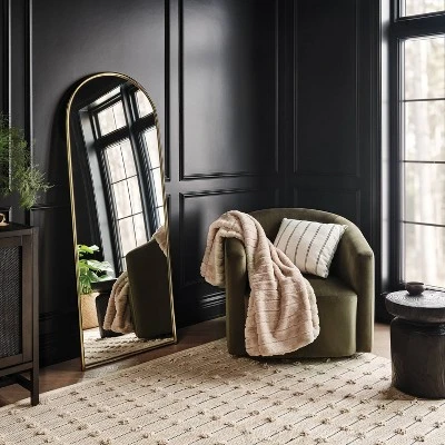 25"x65" Metal Tube Floor Mirror Gold - Threshold™ 3 25"x65" Metal Tube Floor Mirror Gold - Threshold™