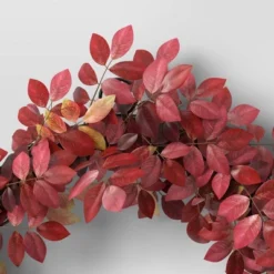 Extra Large Leaf Wreath Red - Threshold™ 6 Extra Large Leaf Wreath Red - Threshold™ -Decor House GUEST cc19c4d3 6fea 4cc0 815a 40f397f84d67