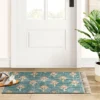 Washable Floral Block Printed Blue Rug Blue - Threshold™ -Decor House GUEST d2767033 06b7 44f3 84dc 71414c86e038
