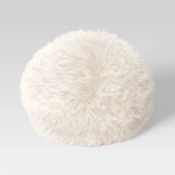 Long Faux Fur Round Throw Pillow - Threshold™ -Decor House GUEST d82dbe35 b8b9 4390 b987 ed4324df2419