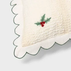 Holiday Embroidered Boucle Decorative Throw Pillow Off White - Threshold™ -Decor House GUEST dc6c3e02 c457 4e61 9c0e 07816b759711
