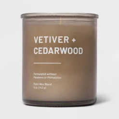Glass Jar Vetiver And Cedarwood Candle Brown - Threshold™ -Decor House GUEST dfa4fefe 0ef4 4373 802b 4787eff784da
